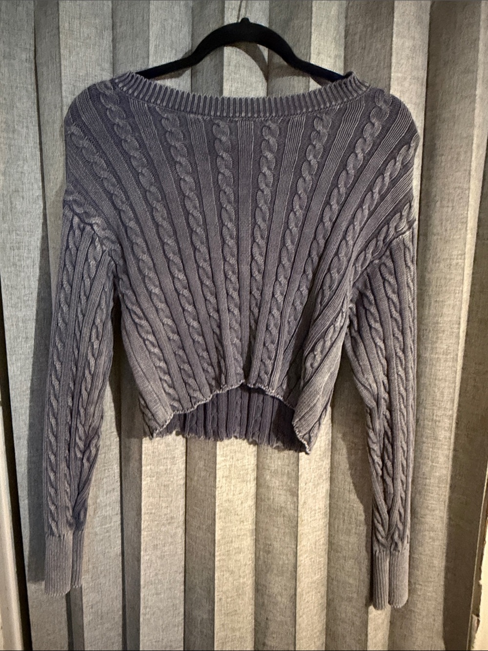 Sincerly Jules Cotton Cable Knit Sweater - Gray